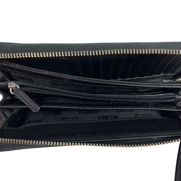 Michael Kors MK Signature Jet Set Travel Continental Zip Around Wallet Wristlet - Picture 7 of 11